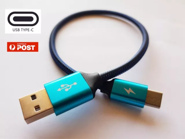 Type-C USB Data Snyc FAST Charging Cable Short 30cm Samsung S9+ S8 Note9