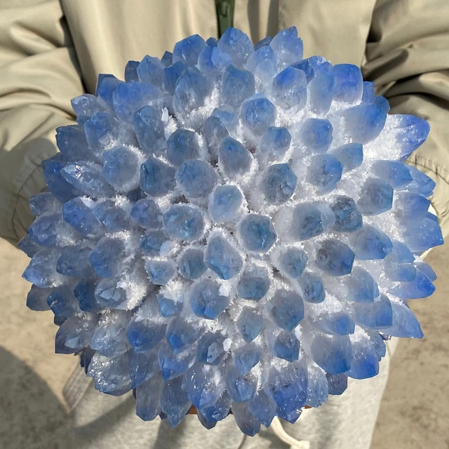 11.2LB New Find BLUE Phantom Quartz Crystal Cluster Mineral Specimen Healing 10