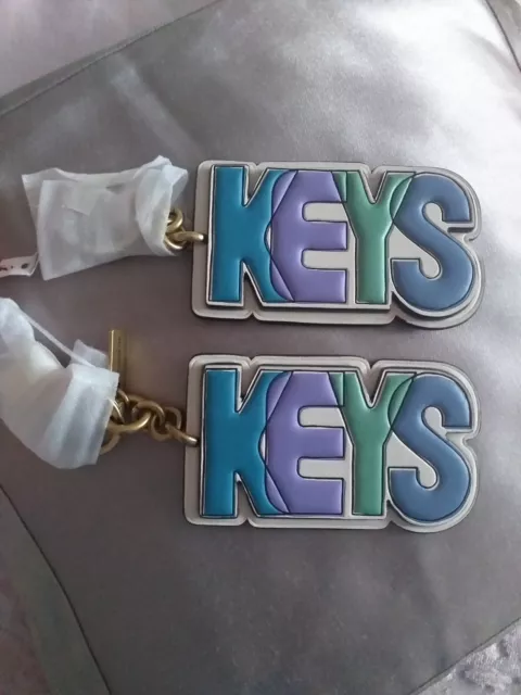 2 COACH KEYS Signature Bag Charm Key FOB keychain 100% authentic coach ...