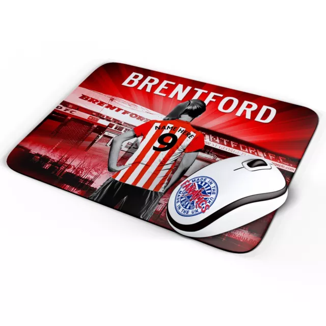 Personalised Womens Football Mouse Mat Brentford Office Work Pad Girls Gift WF23