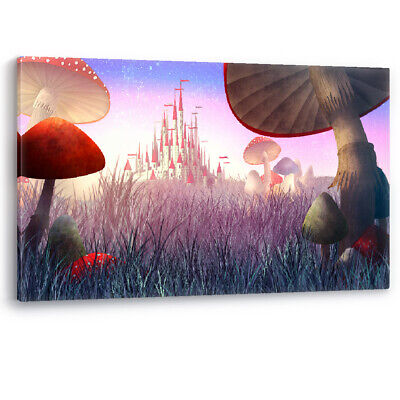 Mushrooms Alice in Wonderland Palace Framed Canvas Wall Art Picture Print