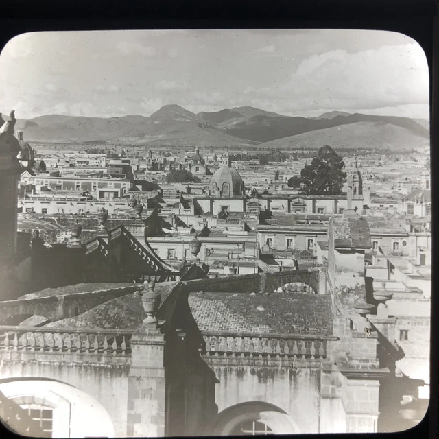 Vtg Magic Lantern Glass Slide Photo Keystone City Of Mexico Tenochtitlan Aztecs