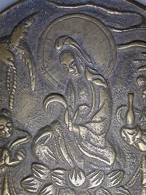 LOVELY VINTAGE CHINESE MOON GODDESS Ch'ang O BRASS FINGER (D00R) PLATE! 3