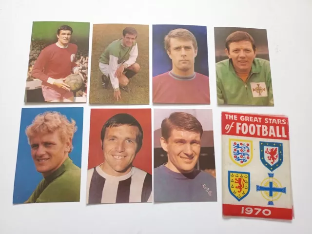1970 Wizard The Great Stars of Football Geldbörse mit 7 Karten