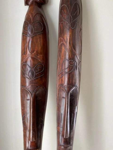 African mask fang set / wall decor mask/ tribal mask 43" X 5.5" Art deco
