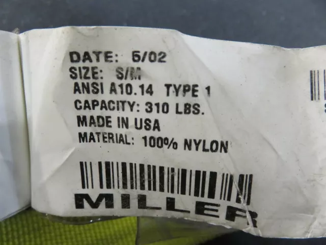 Miller Honeywell 750 5-2002 310Lb Capacity Safety Harness Size Sm - Med 3