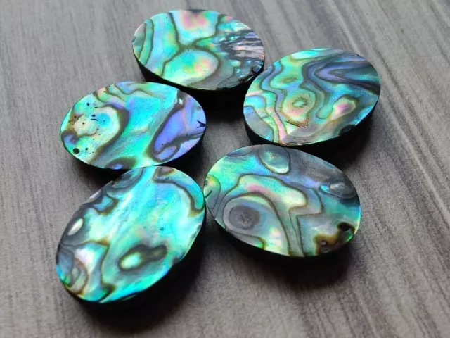 Amazing Natural Abalone Shell Cabochon Flat Back Calibrated Loose Oval Gemstones