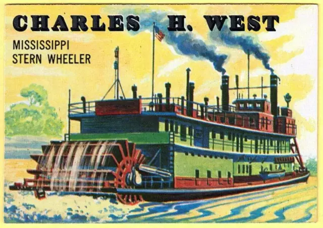 Vintage 1955 Topps Rails & Sails Card #142 Stern Wheeler  #T523