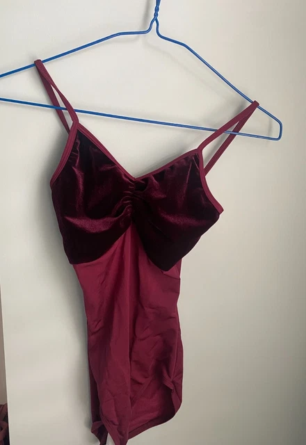 Red/Maroon Velvet Ballet Leotard Adult Small