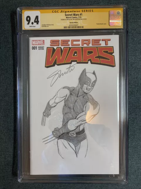 Secret Wars #1 Jim Shooter Wolverine Sketch Variant CGC SS 9.4 2015 Signed Comic