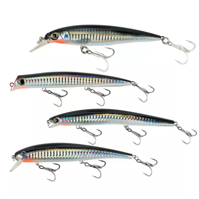 4X Sea Fishing Lures Kit Crankbaits Minnow Hard Bait Treble Hooks Bass Saltwater