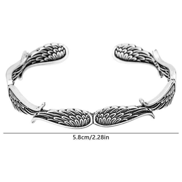 2X Retro Angel Wings Bracelet Open Bangle Bracelet Adjustable For Women Men Gift 2