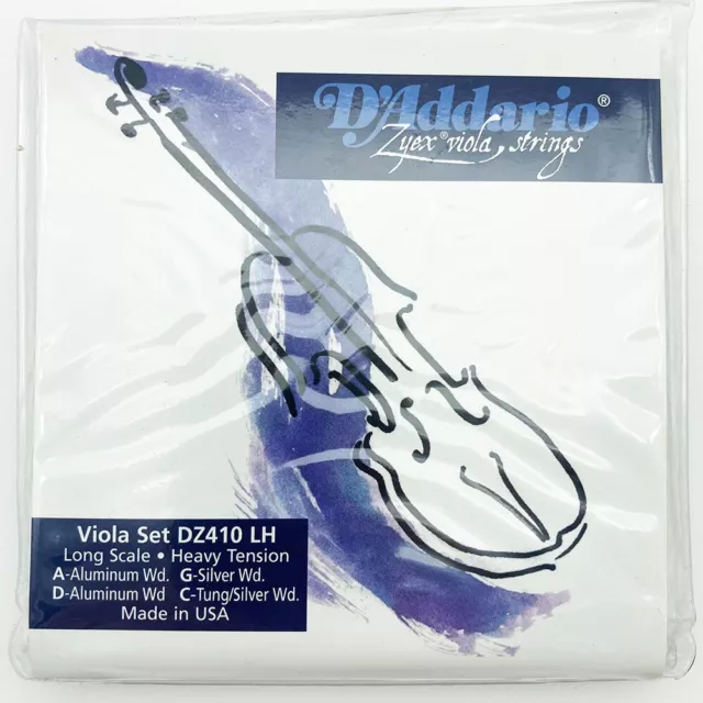 D'Addario Zyex Viola langwaageiges Saitenset DZ410 LH - starke Spannung