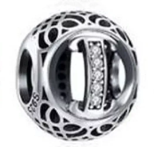 New Pandora Vintage Sterling Silver Authentic Letter I Charm Bead