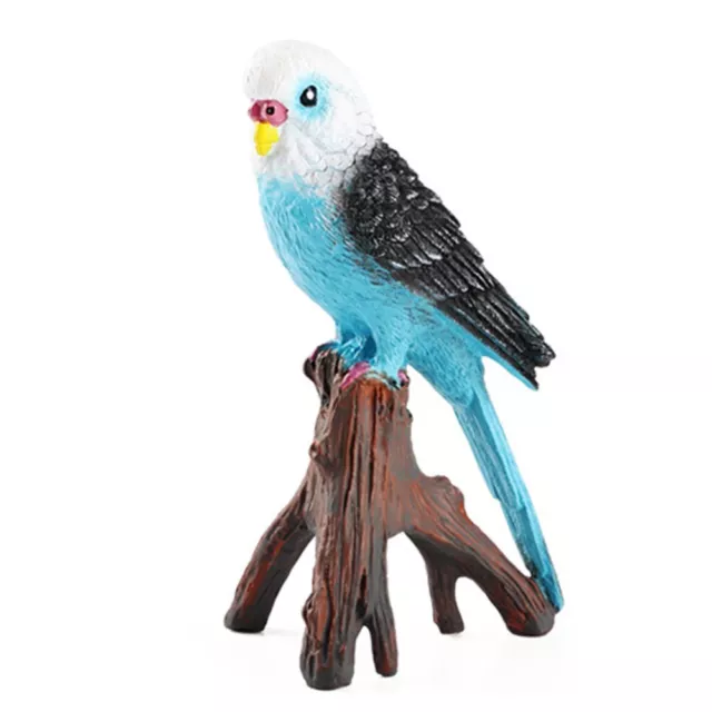 Lifelike Budgerigar Sculpture Parrot Ornament for Indoor Outdoor Display