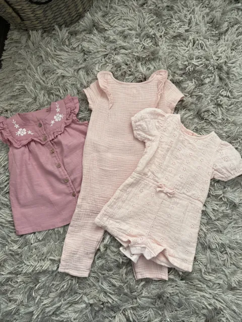 Primark Sainsburys Tu Baby Girl Outfit Bundle 9-12 Months