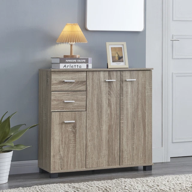 SoBuy Credenza con anta scorrevole, Scarpiera con porta fienile, Mobile da ingresso, Armadio multifunzionale, FSB59-N | Leroy Merlin