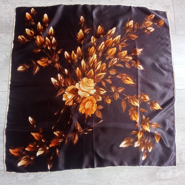 Foulard Vintage Janine - Couleur Orange - Occasion Très Bon état - Écharpe Femme
