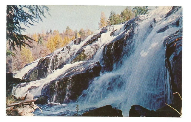 Upper Michigan MI Postcard Bond Falls Ontonagon River Bruce Crossing