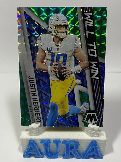2022 Panini Mosaic Will To Win Green #WW-6 Justin Herbert CHARGERS