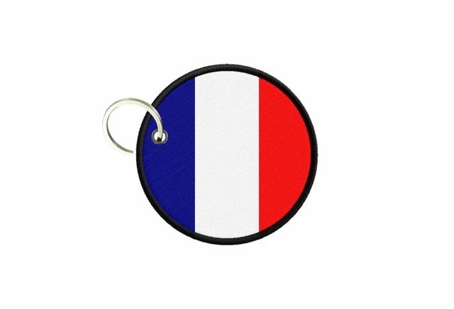 Porte-clés Drapeau Tahiti – Polynésie Française – Rond Tissu – Fabriqué En France
