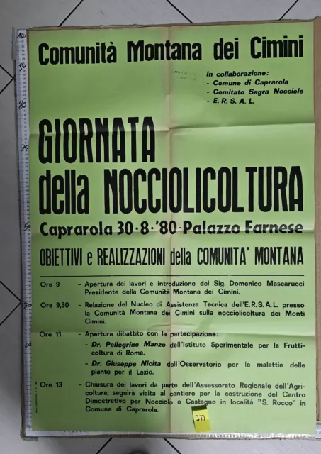 Manifesto Caprarola comunità montana monti cimini giornata della nocciola 1980