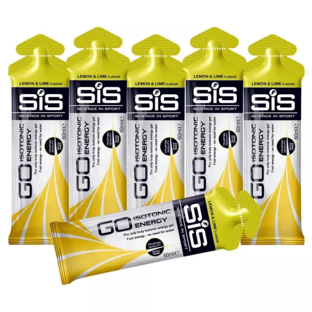 SiS GO Plus Isotonic Energy Gels - 6x 60ml - Lemon & Lime Flavour (6-Pack)