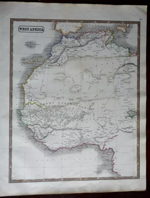 West Africa Morocco Algeria Guinea Sahara Desert 1846 scarce map