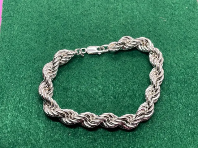 Sterling Silver Rope Twist Style Bracelet 52.9G Chunky Vintage Collectable Heavy