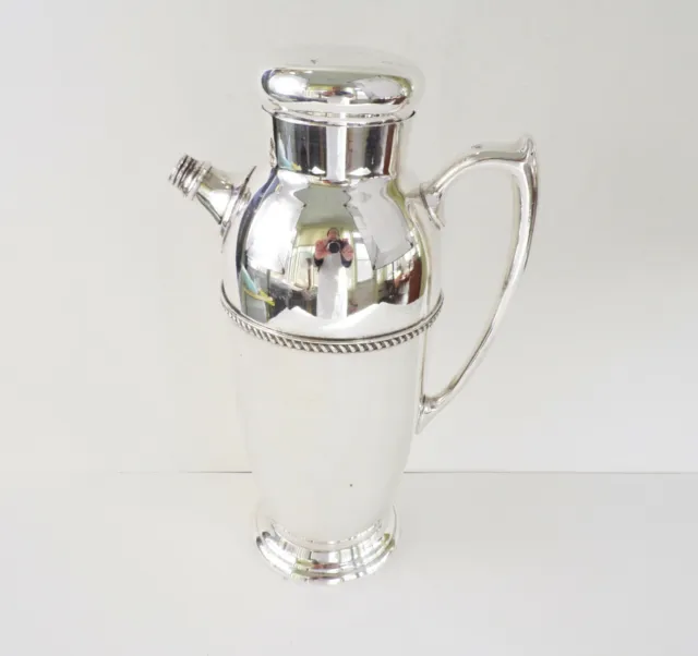 Shiny Silver Plate Cocktail Shaker by Poole EPNS VTG 1940's Generous 12" Size