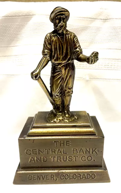 Central Bank & Trust Company Denver Colorado Old Prospector 1892-1963 Coin Bank