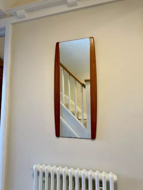 Mid century vintage retro danish style teak mirror