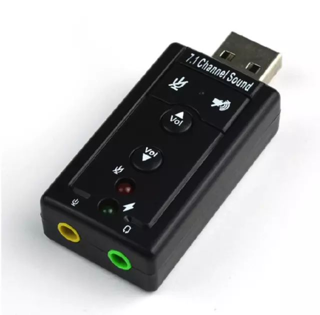 Mini USB 2.0 3D Virtual 7.1 Channel External Audio Music Sound Card Adapter