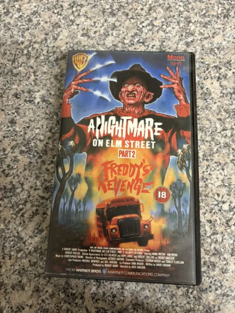 A Nightmare On Elm Street Part 2  VHS With Rare Bus Artwork