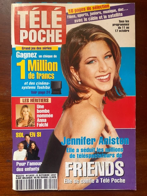 Jennifer Tele TÉLÉ POCHE 6/10/1997; Jennifer Aniston/ Anna Falchi/ Campan-Bourdon ...