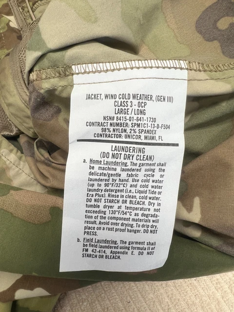 Usgi Ecwcs Gen Iii Level 4 Wind Cold Weather Ocp Multicam Jacket - Large Long 3