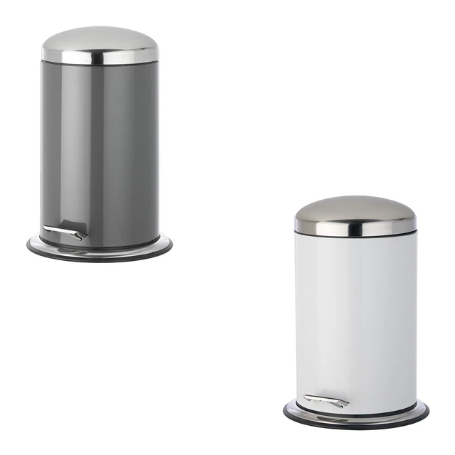 Zone Denmark Suii Mülleimer Fürs Bad – 4 Liter, Durchmesser 24 Cm, Höhe 24 Cm, Taupe (Braun), Hochglanz