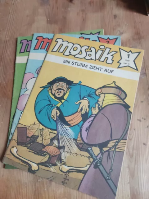 3 DDR Comic mosaik  Zustand gut - sehr gut 1990 Hefte 1 - 3