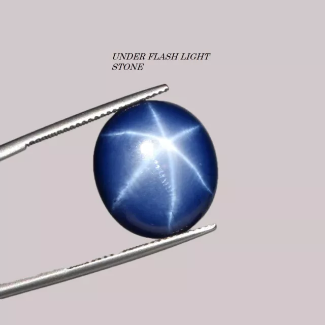 100% Natural Blue Star Sapphire 6 Rays Oval Cabochon Ring Size Loose Gemstone Vs