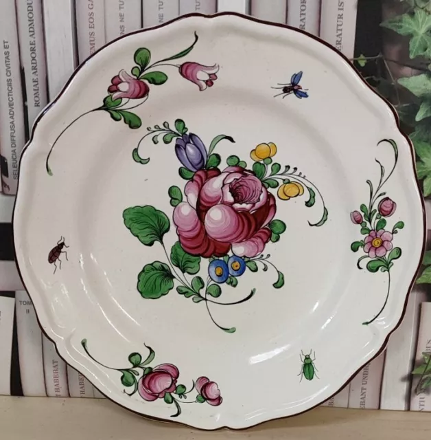 Assiette Plate Henri Chaumeil Décor Strasbourg Fleurs Et Insectes