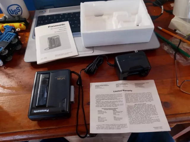 Vintage Panasonic Mini Cassette Recorder with Charger Box? Battery Holder Manual