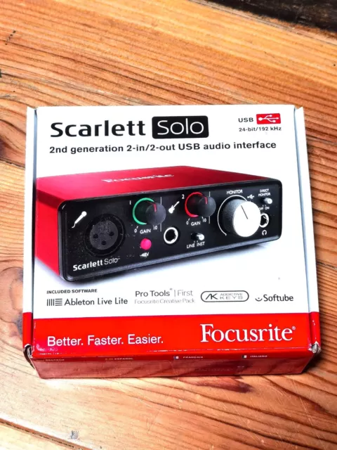 scarlett solo vs 2i2  Interface Audio carte son 2nd generation USB (état neuf )