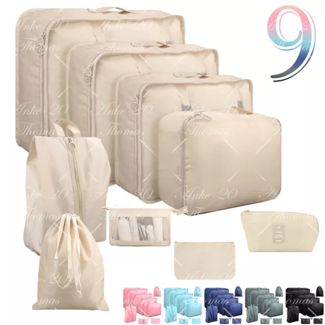 7/8/9x Packing Cube Pouch Suitcase Clothes Storage Bags Travel Luggage Organiser