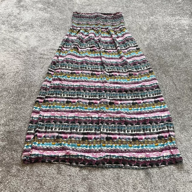 Jamie Nicole tube Top Peasant Dress Womens Plus 1X Pink colorful Stretch Casual