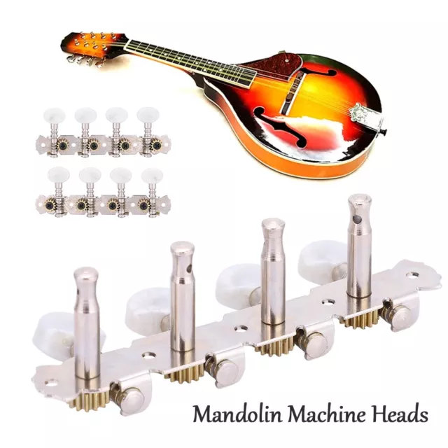 Mandolin Machine Heads Tuning Keys Pegs Steel + Acrylic + Copper Tuners Button