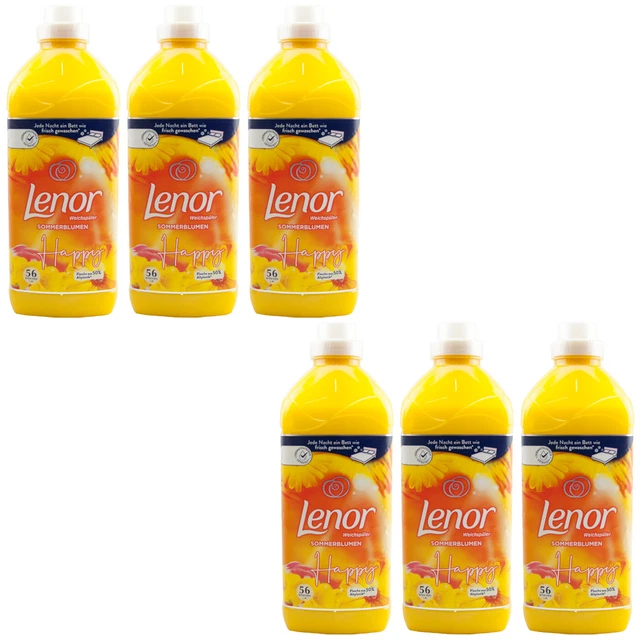 Lenor Fabric Softener Summer Flowers Happy 6 X 47.3oz = 336 Wl - Long Lasting