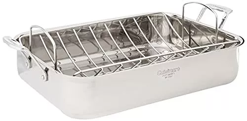 Cuisinart 16-Inch Roaster,Classic Rectangular Roaster with Rack, Stainless Steel