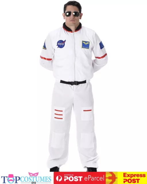 Astronaut White Mens Space Camp Suit Nasa Book Week Fancy Dress Up Costume