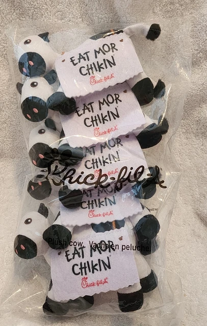 Lot Of 5 Chick-Fil-A Plush Cow Eat Mor Chikin More Chicken - Nip