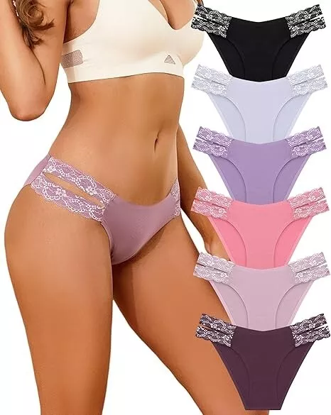 6 TANGAS DE Encaje suave Floral Ropa Interior Sexy Bragas de Moda para Mujer 33.32 PicClick